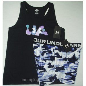 Under Armour Shorts Tank Top Youth Girls Sport Athletic Tee Shirt Active Wear